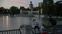 El estanque del parque del Retiro de Madrid, este sábado al atardecer.