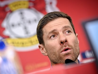 Xabi Alonso durante la conferencia de prensa.