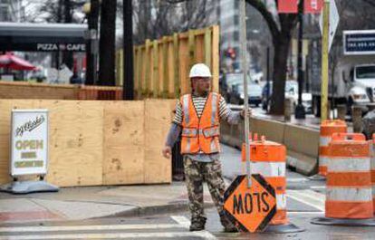 Un obrero de una construcción en Washington (EE UU).