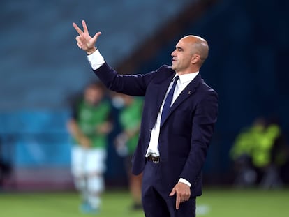 Roberto Martínez, durante el Bélgica-Portugal en La Cartuja.