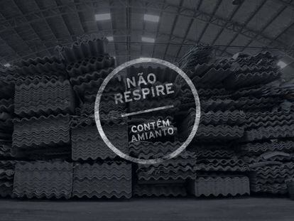 Cartel del premiado documental &#039;N&atilde;o respire &ndash; cont&eacute;m amianto&#039; (No respires, contiene amianto).