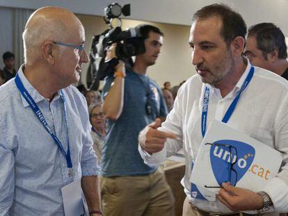 Ramon Espadaler con Josep Antoni Duran Lleida en Caldes de Malavella.