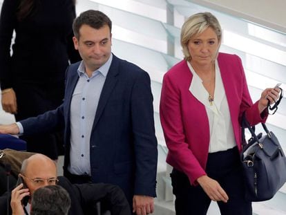 Florian Philippot y Marine Le Pen (imagen de archivo)