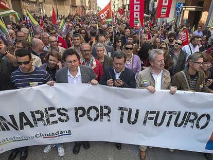 Una vista de la manifestaci&oacute;n celebra en Linares.
