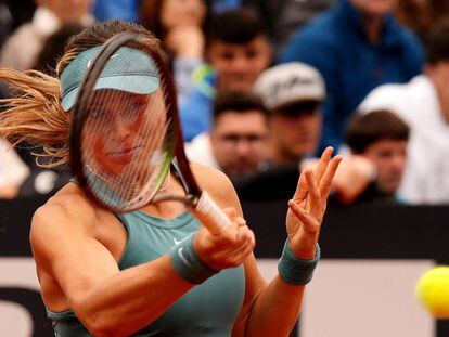 Paula Badosa, durante su partido de octavos de final en Roma.