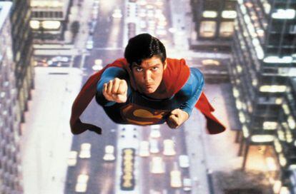 Christopher Reeve en la primera gran producción de superhéroes, 'Superman' de 1978.