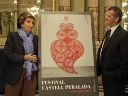 Carmen Mateu con Oriol Aguilà en la presentación del Festival Castell Peralada de 2014.