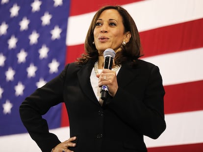 Kamala Harris durante un mitin, en una imagen de archivo.