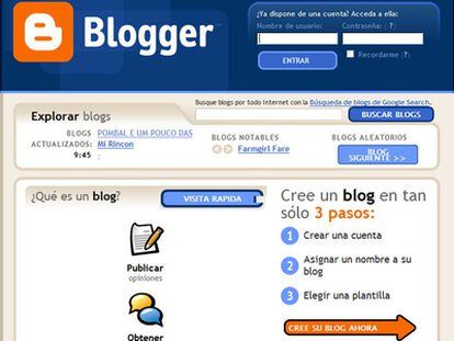 Una de las claves de Blogger es la facilidad para crear un blog gratuito y difundir contenidos.