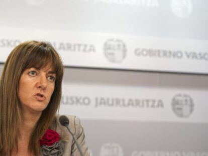 Idoia Mendia, esta mañana en el Parlamento vasco.