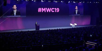 José María Álvarez-Pallete Lopez, presidente de Telefónica, en la apertura del  Mobile World Congress (MWC) de Barcelona