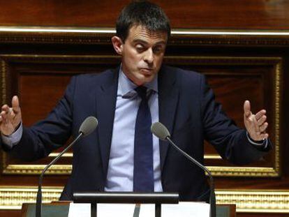 El primer ministro franc&eacute;s, Manuel Valls, este martes ante la Asamblea Nacional.