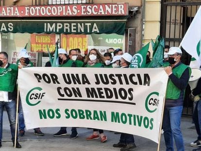 Protesta de funcionarios de Justicia.