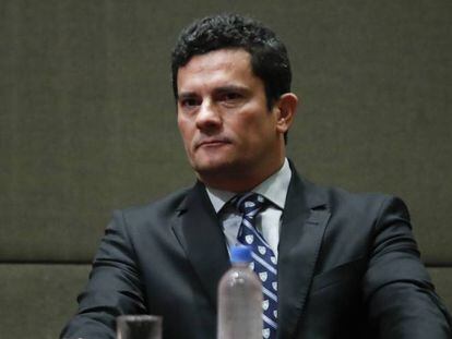 El juez federal brasile&ntilde;o Sergio Moro, que lidera en Brasil la causa conocida como &#039;Lava Jato&#039;, a principios de abril en Buenos Aires.