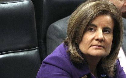 La ministra de Empleo, Fátima Báñez, en el Congreso.