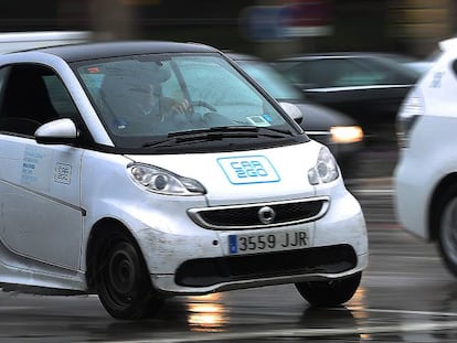 Un vehículo de ‘carsharing’ en Madrid.