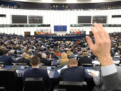 Una votación en el Parlamento Europeo el pasado 14 de marzo.