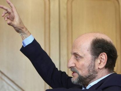 José Miguel Fernández Sastrón, presidente de la SGAE, en su despacho de Madrid, en julio de 2017.