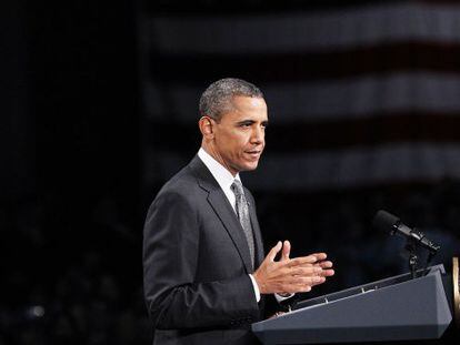 El presidente Barack Obama durante un discurso este martes en Albany, Nueva York.