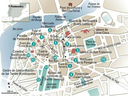24 horas en Pontevedra, el mapa