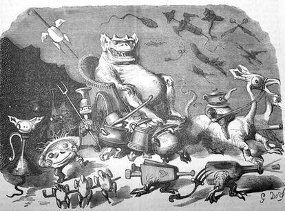 Ilustración de Gustave Doré inspirada en <i>Gargantúa y Pantagruel.</i>