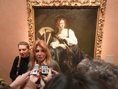 Carmen Cervera en la presentación de la obra de Caravaggio 'Santa Catalina de Alejandría' en el Museo Thyssen- Bornemisza.