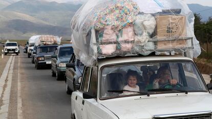 Armenios de Nagorno Karabaj abandonaban Azerbaiyán el pasado 29 de septiembre, después de que las tropas de Bakú se hicieron con el enclave.