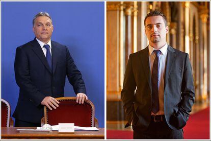 A la izquierda: El Primer Ministro de Hungría y líder del partido Fidesz. A la derecha: Gabor Vona representante de la formación húngara Jobbik.
