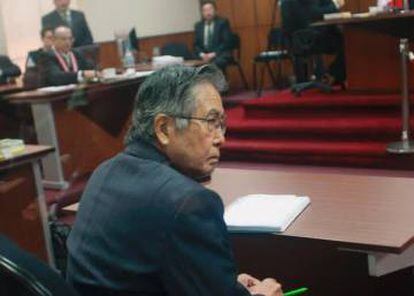 El ex presidente Alberto Fujimori durante el juicio en su contra