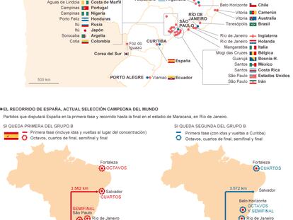 Sedes de las selecciones en Brasil 2014