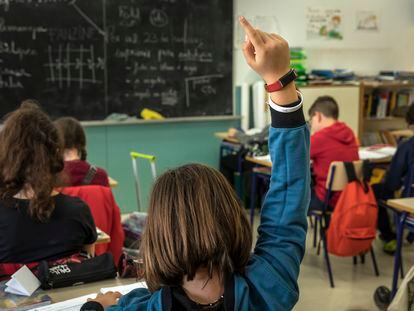 Estudiantes en un instituto público de Valencia.