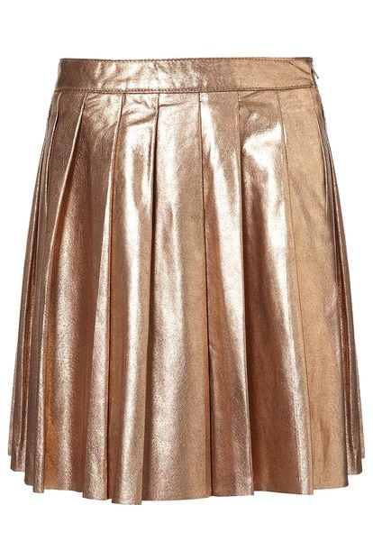 Falda plisada en color bronce de TopShop. Precio: 100 euros aprox.
