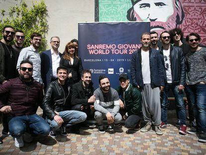 Artistas y organizadores en la presentación del Sanremo Giovani World Tour 2019.