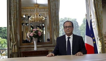 Hollande, tras la alocución del 14 de Julio en el Elíseo.