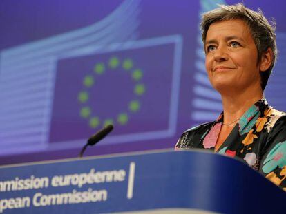 La comisaria europea de Competencia, Margrethe Vestager, en 2018.