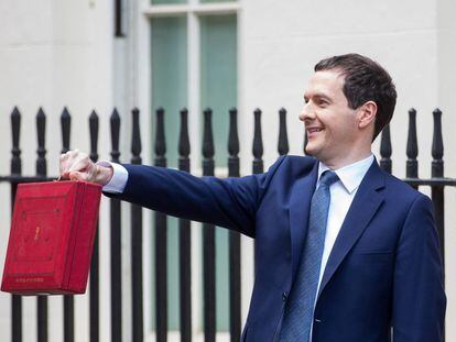 El titular de Finanzas brit&aacute;nico, George Osborne, este mi&eacute;rcoles en Londres.