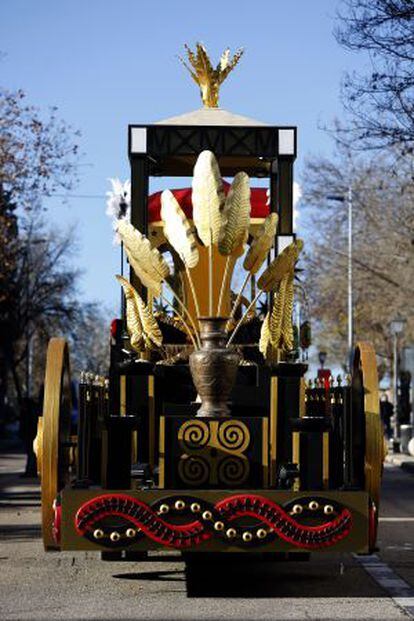 Carroza del Rey Baltasar que desfilará en la Cabalgata.