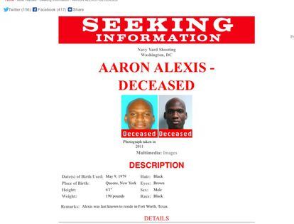 Captura de Pantalla: El FBI identifica al tirador muerto como Aaron Alexis, de Texas.
