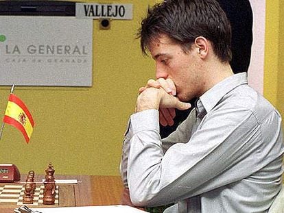 Vallejo, durante una partida en el Torneo de Linares.