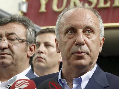 Muharrem Ince, opositor a Erdogan habla después de votar en Ankara (Turquía) en 24 de junio de 2018.