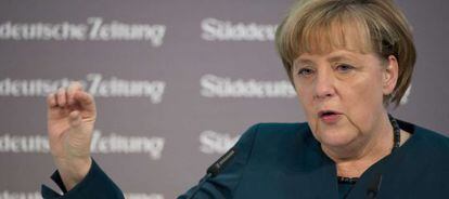 La canciller Angela Merkel, este jueves en Berl&iacute;n.