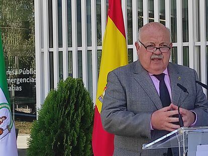 El consejero de Salud y Familias de la Junta de Andalucía, Jesús Aguirre, el jueves.