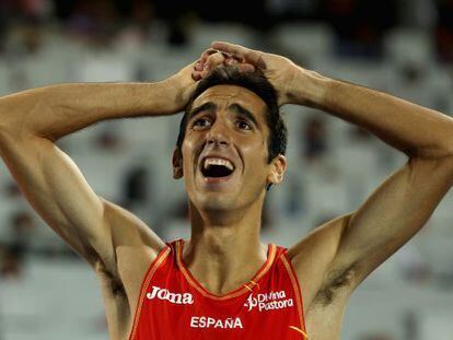 Casado, tras ganar la final de los 1500 metros, en los Europeos de Barcelona 2010