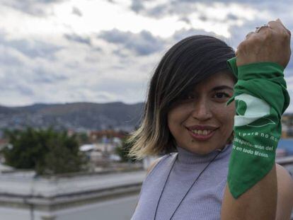 Mayra Morales, miembro de Marea Verde de Oaxaca.