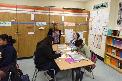 Estudiantes de español en un instituto de Los Angeles, California, Estados Unidos.