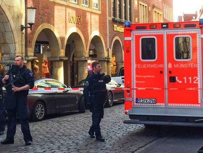 Policía tras el atropello en la ciudad de Münster.