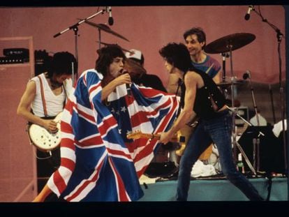 Los Rolling Stones en una actuaci&oacute;n en Londres, 1982