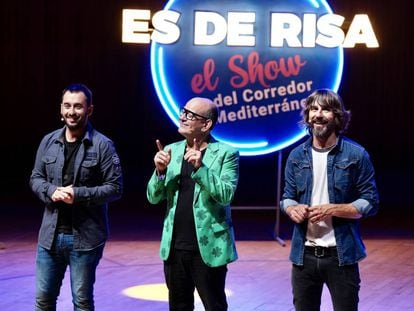 Javier Sancho, José Corbacho y Santi Millán, durante el espectáculo.