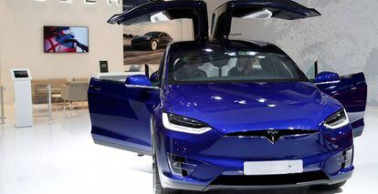 Tesla Model X en el Salón del Motor de Bruselas (Bélgica).