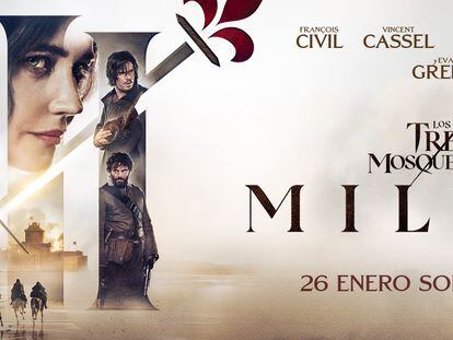 Cartel promocional de la película 'Milady. Los tres mosqueteros', en cines el 26 de enero.